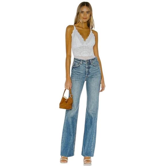 HAH x Free People Size XS NEW  Lace Bodysuit White NWT - Picture 4 of 7